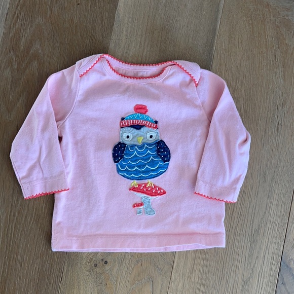 Mini Boden Other - 🎉HP🎉 Baby Boden Owl Appliqué Shirt